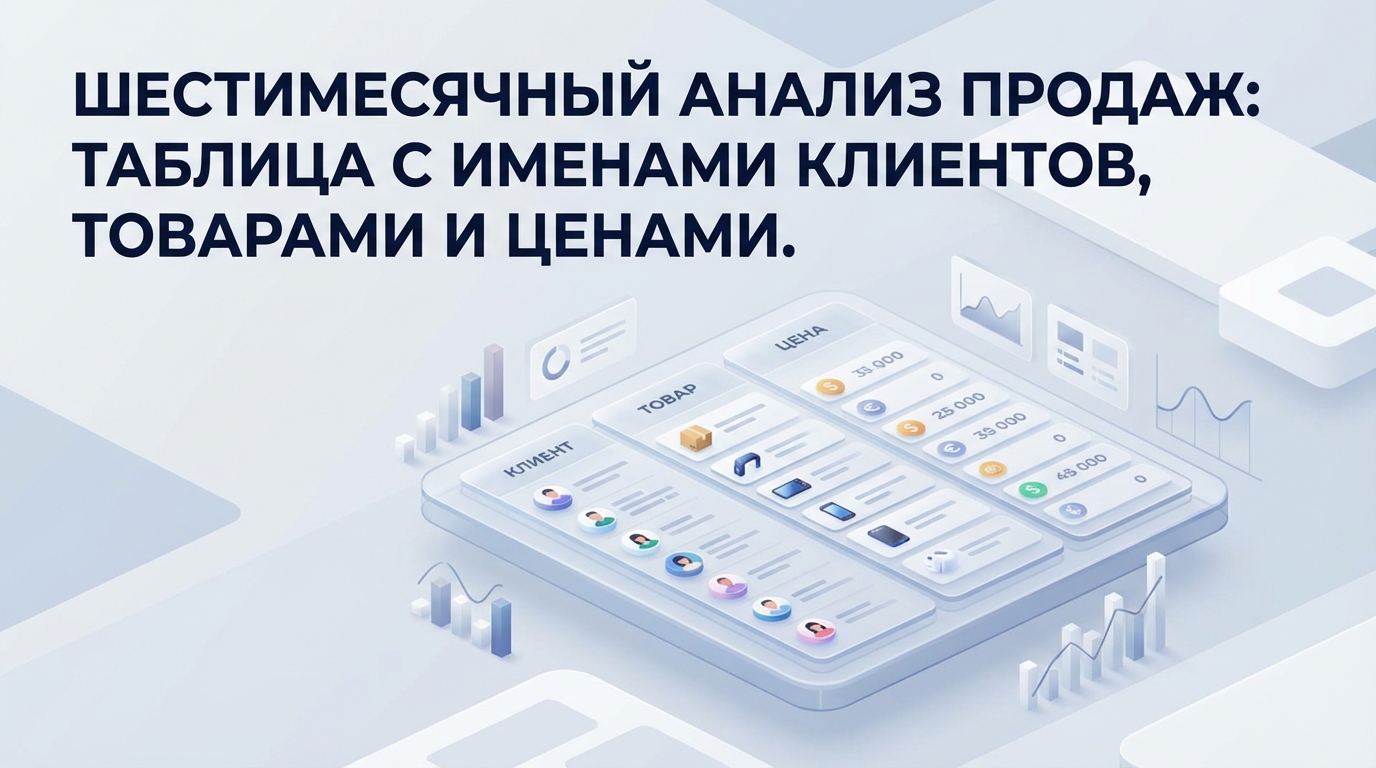 Таблица анализ продаж за 6 месяцев с наименованием покупателя, номенклатуры и цен: руководство для ритейла